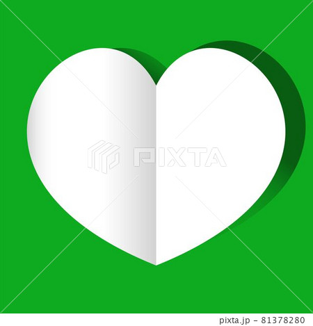 ペーパークラフト　紙　ハート　緑　グリーン系　ナリュラルカラー　 81378280