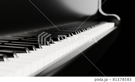 Piano keyboard close up view 3D illustration Piano keyboard close up view 3D illustration 81378583