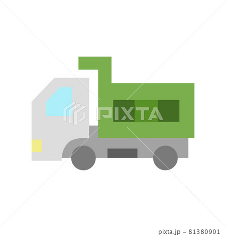 シンプルなダンプカーのカラーアイコンのイラスト素材