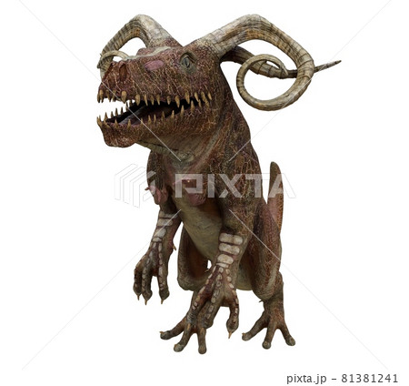 Fantasy monster creature isolated on white background 3d illustration 81381241