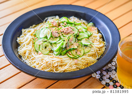 ツナときゅうりの中華風そうめん 81381995