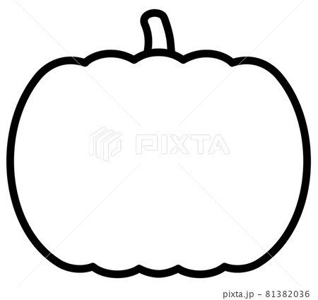 カボチャのモノクロフレームのイラスト素材