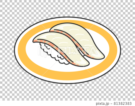 Illustration of sea bream sushi on a plate 81382383