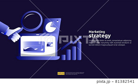 digital marketing strategy concept with table, graphic object on computer screen. business growth and return on investment ROI. chart increase profit. banner flat style vector illustration digital marketing strategy concept with table, graphic object on computer screen. business growth and return on investment ROI. chart increase profit. banner flat style vector illustration 81382541