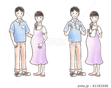 妊娠中の妻と夫 妊娠中の妻と夫 81382696
