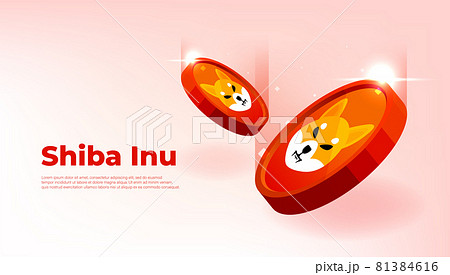 Shiba inu coin banner. SHIB coin cryptocurrency concept banner background. 81384616