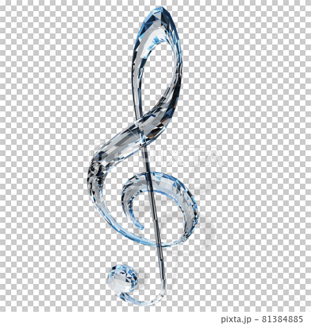 ダイヤモンドカットの音符 ト音記号 ベクター切抜 ダイヤモンドカットの音符 ト音記号 ベクター切抜 81384885