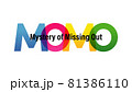 MOMO word vector illustration. Mystery of Missing Out. Colored rainbow text. Vector banner. Corporate concept. Gradient Text. Transparency Letters 81386110