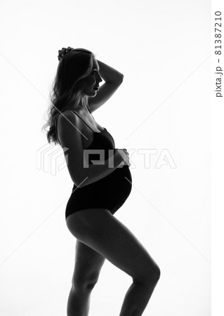 silhouette of Pregnant woman on a white background silhouette of Pregnant woman on a white background 81387210