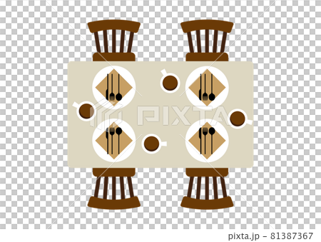 テーブルの俯瞰イラスト テーブルの俯瞰イラスト 81387367