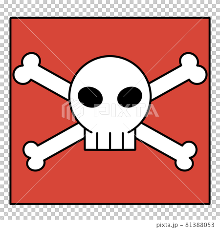 ドクロマーク 枠有りのイラスト素材