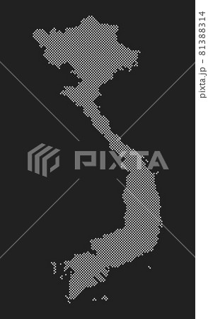 Vector map Vietnam from dots, digital template Vector map Vietnam from dots, digital template 81388314