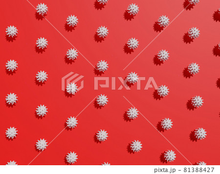 3D of Coronavirus cell pattern background. Minimal style. 3D of Coronavirus cell pattern background. Minimal style. 81388427