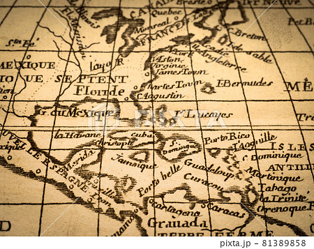 アンティークの世界地図 メキシコとカリブ海 アンティークの世界地図 メキシコとカリブ海 81389858