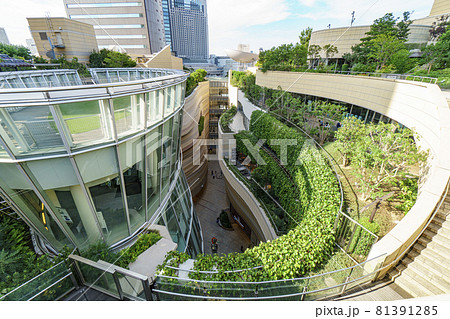 なんばパークス　屋上から見下ろす　2021年8月 81391285