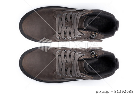 shoes isolated on white background. top view. shoes isolated on white background. top view. 81392638