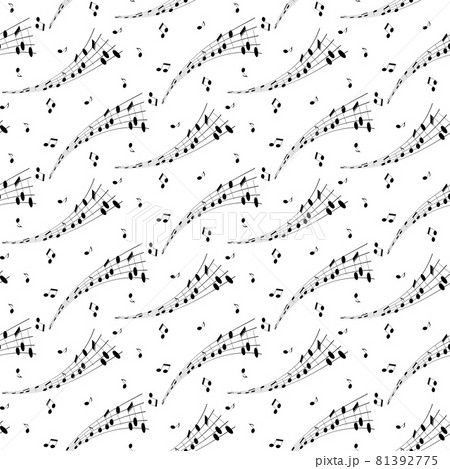 Black and white musical wave on a white background. Black and white musical wave on a white background. 81392775