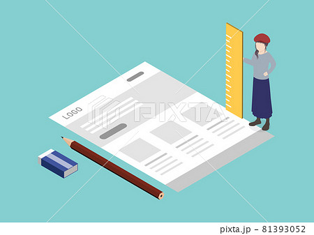 ワイヤーフレームは作り込みすぎないこと!なイラスト素材 ワイヤーフレームは作り込みすぎないこと!なイラスト素材 81393052