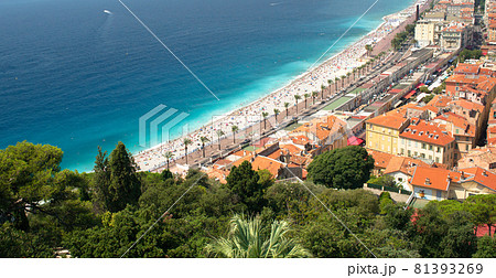 Colorful image of `nice` city coastline and rooftop with space for text Colorful image of `nice` city coastline and rooftop with space for text 81393269