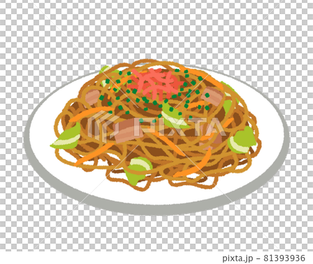 焼きそばのイラスト 81393936