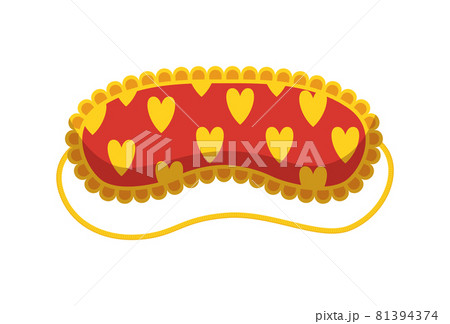 Sleep mask. Eye protection accessory and prevention of healthy sleep. Blindfold symbol in cartoon style. Design of relaxation wear for night 81394374
