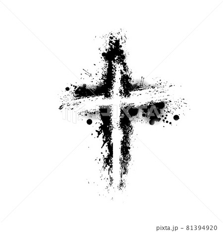 Black blotted cross. Vector illustration Black blotted cross. Vector illustration 81394920