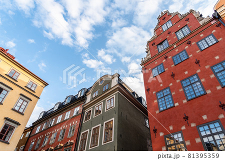 Traditional old houses in Gamla Stan quarter of Stockholm Traditional old houses in Gamla Stan quarter of Stockholm 81395359