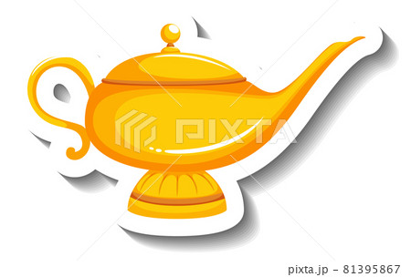 Genie Magic Lamp Cartoon Sticker Genie Magic Lamp Cartoon Sticker 81395867