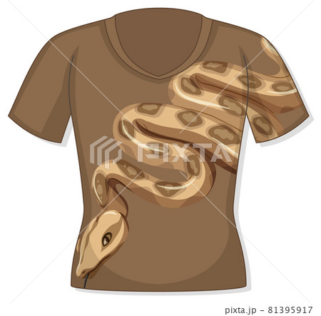 Front of t-shirt with snake pattern 81395917