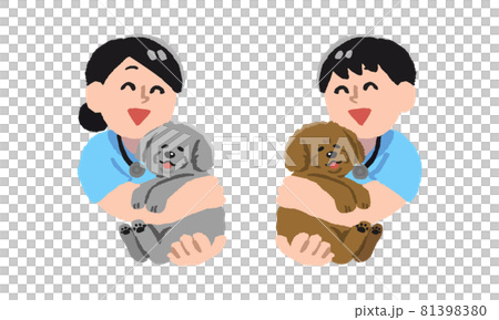 獸醫牽狗男女（手繪色） 81398380