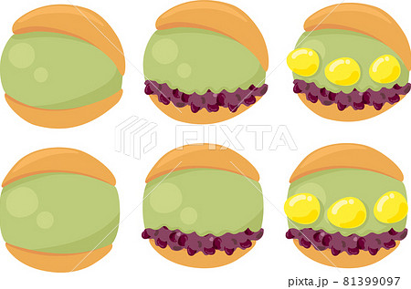 抹茶味のマリトッツオの可愛いアイコンのイラスト素材