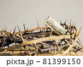 A money with thorn crown over the light wall. 81399150