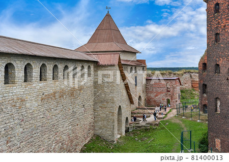 View of the old stone fortress with a watchtower 81400013
