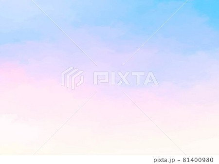 幻想的なピンクと水色の水彩テクスチャ背景 81400980