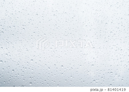 Rain drops and dew. water drops on a gray car roof after stopped raining , selective focus waterproof surface. soft focus. Leave space for writing text background. 81401419