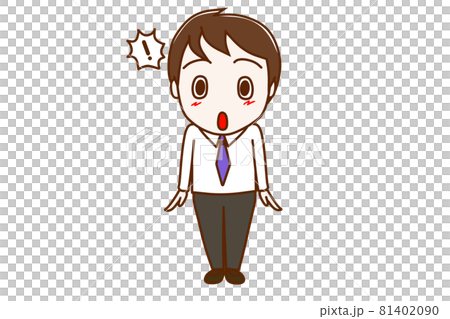 ＜全身・正面＞ちょっと驚いて体がピンとなる男性 81402090
