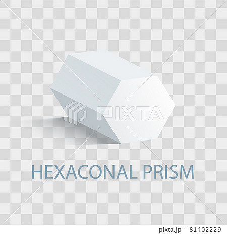 Hexaconal Prism geometric Figure in White Color 81402229