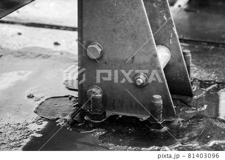 Abstract industrial wet gray metal structures 81403096