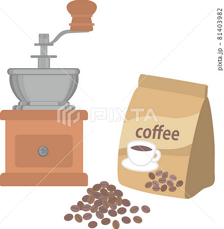 コーヒー豆とコーヒーミル コーヒー豆とコーヒーミル 81403982