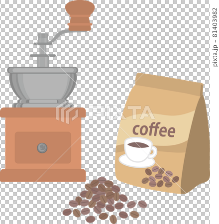 コーヒー豆とコーヒーミル コーヒー豆とコーヒーミル 81403982