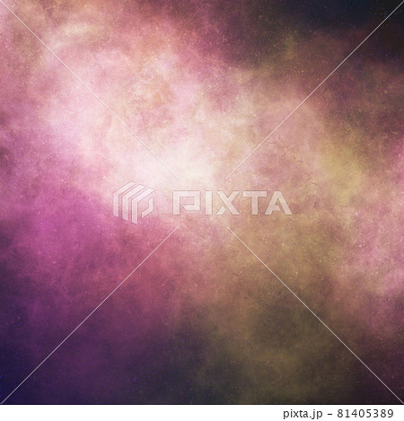 宇宙イメージの背景 ピンクの星雲 強い光 ダイナミック 黒背景 ふわふわ 正方形 カラフル おしゃれのイラスト素材