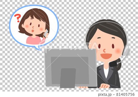 サポートセンターとカスタマーの女性 81405756