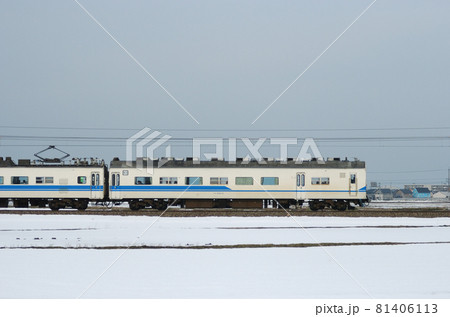 北陸本線 美川ー加賀笠間 JR西日本 419系 D12編成 ③ クモハ419-12(敦賀) 山側 北陸本線 美川ー加賀笠間 JR西日本 419系 D12編成 ③ クモハ419-12(敦賀) 山側 81406113