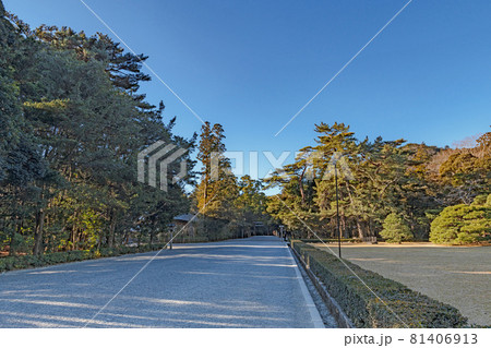 伊勢内宮 神苑と参道の風景 伊勢内宮 神苑と参道の風景 81406913
