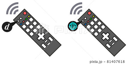 テレビを操作するTVリモコンのイラスト テレビを操作するTVリモコンのイラスト 81407618