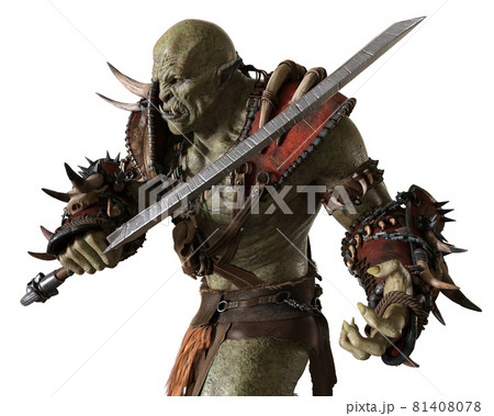 Orc 3d illustration isolated on white background 81408078