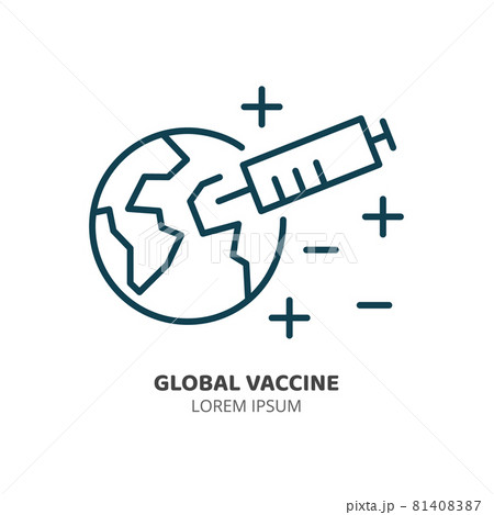 Vaccination and immunization logo icon. Symbol isolated 81408387