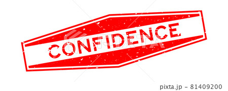 Grunge red confidence word hexagon rubber seal stamp on white background 81409200