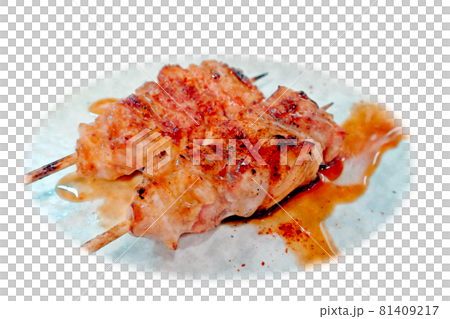 常見簡單的烤雞肉串“大腿肉”水彩風格圖片字母 81409217