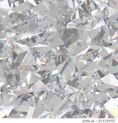 Beautiful 3D Rendered Shiny Diamond in Brilliant Cut on White Background, Crystal Background 81410492